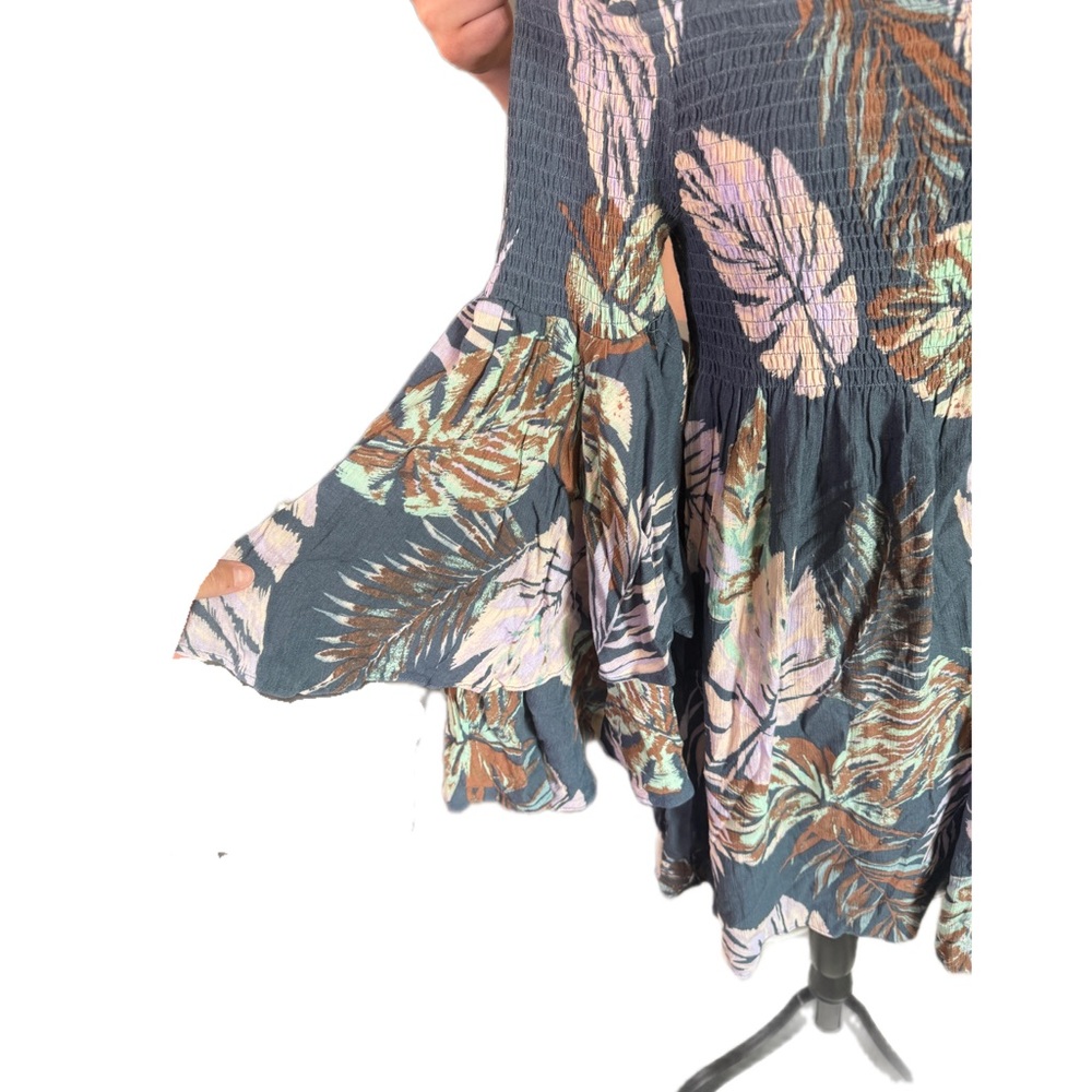 Illa Illa Anthropologie Boho Tropical Smocked Mini Dress L Vacation Resort - Picture 9 of 9